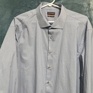 Men’s Light blue/white Van Heusen Dress Shirt Stain Shield/Slim Fit/Stretch